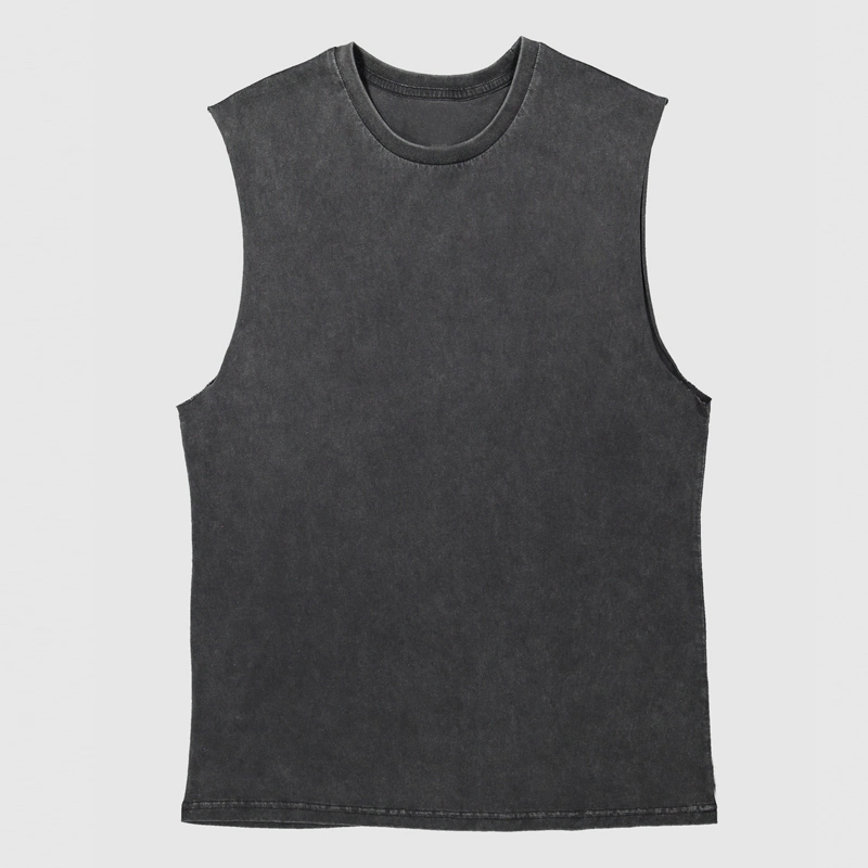 Custom High quality/High cost performance  Cotton Tank Top Vintage Wash Men's Vest for Sports