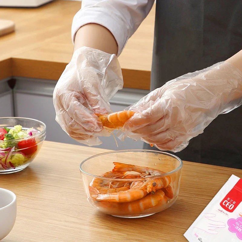 Food Preparation Plastic Gloves Wholesale PE Disposable Gloves Dishwashing Glove
