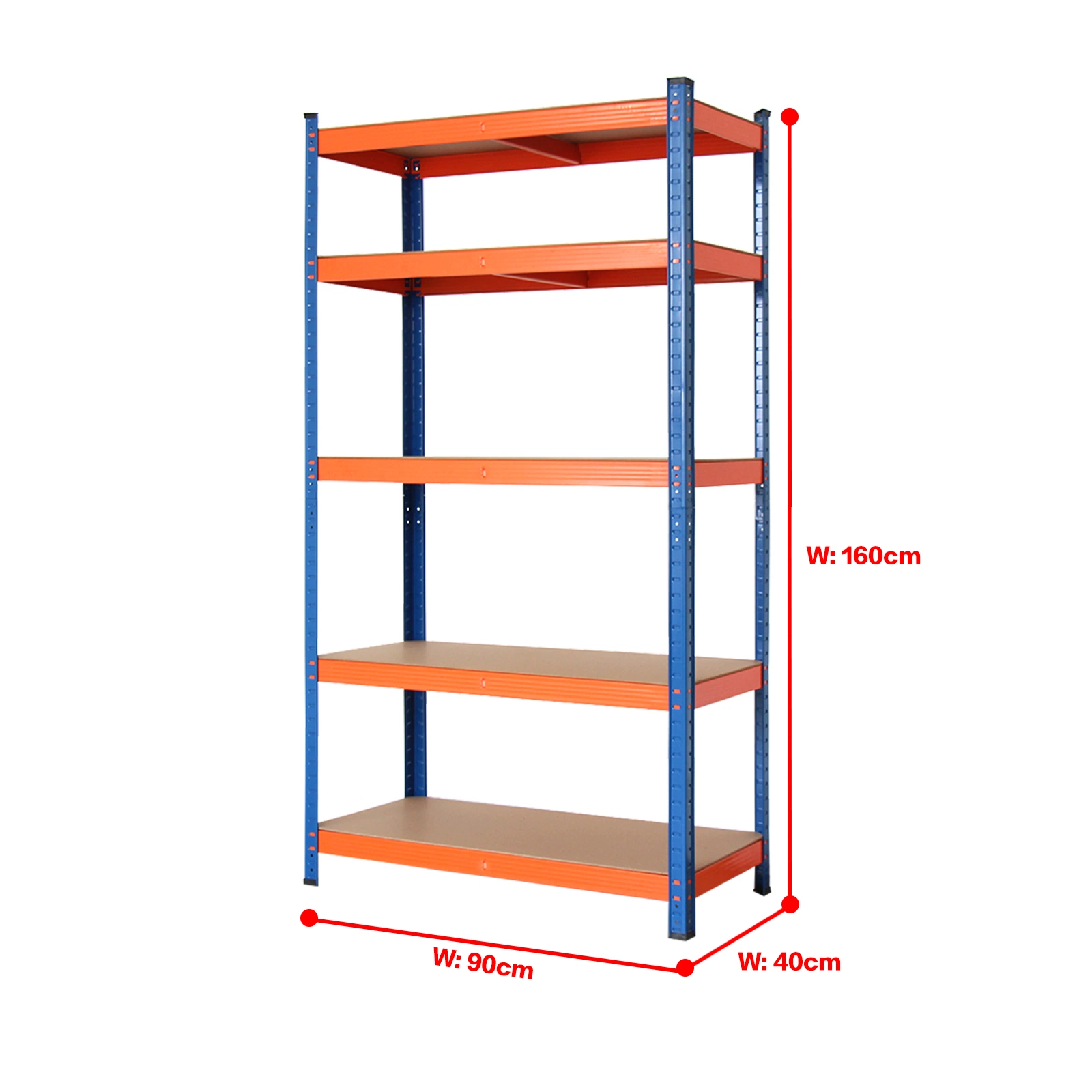 5 Tiers Boltless Storage Racking for Home Office School Restaurant