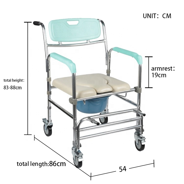 Patient Manual Aluminum Steel Uplift Toilet Transfer Portable Foldable Commode Chairs Shower