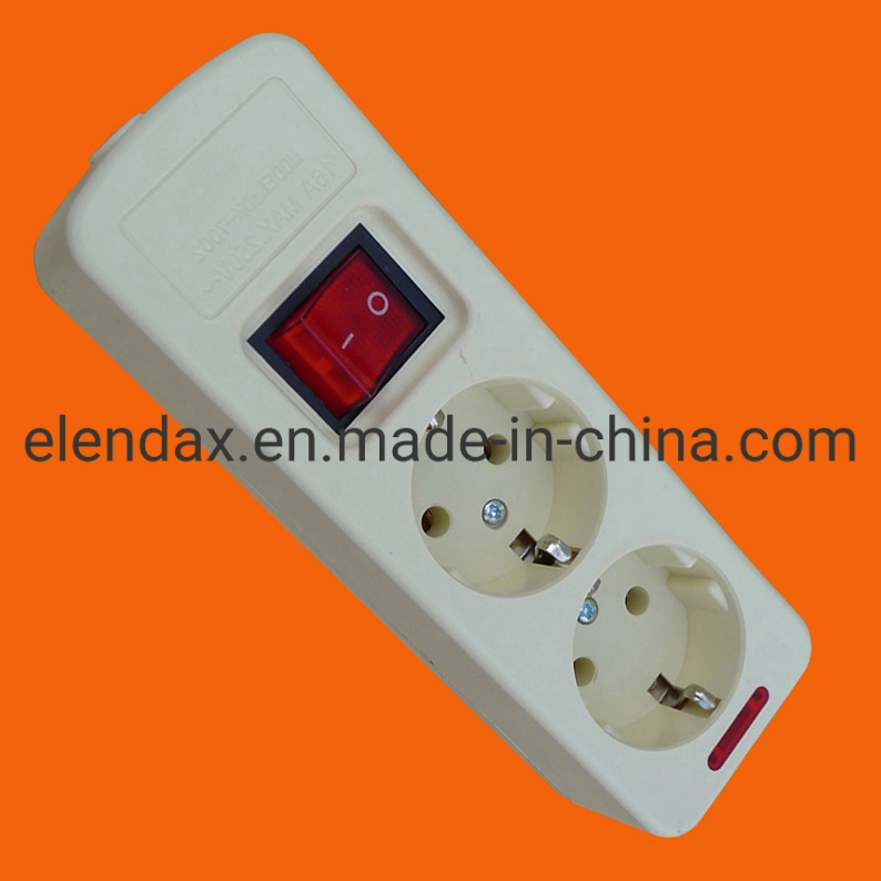 2-Way European Power Cable Socket Light Switch with Earth (E5002ES)