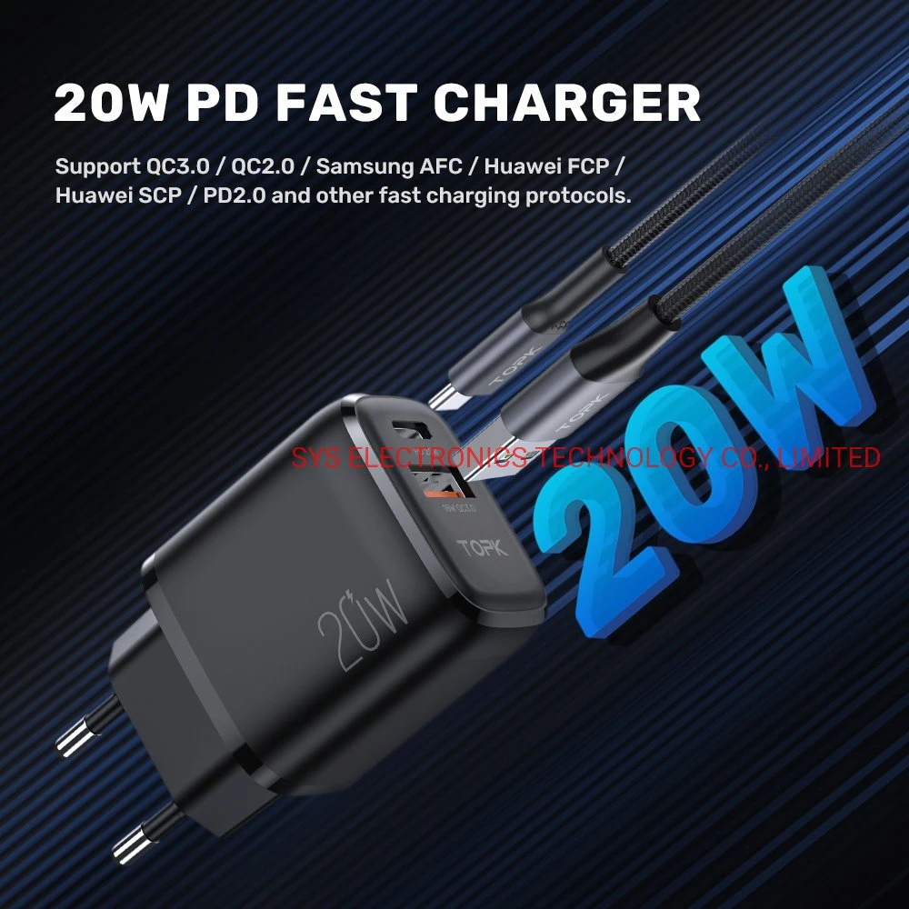 20W Pd USB-C Fast Charger for Apple Power Adapter Original Mobile Phone Wall Charging for iPhone Charger 13 12 PRO Max 11 Xr