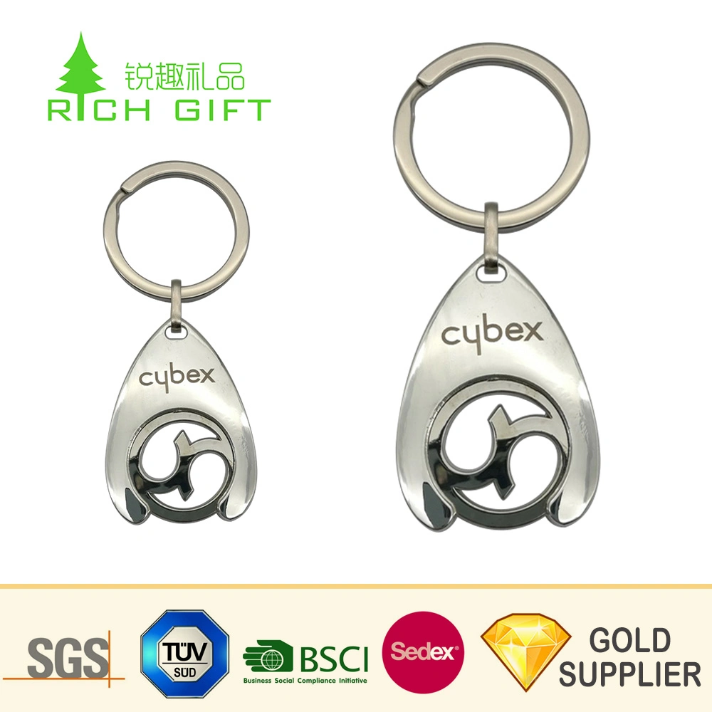 Cheap Custom Token Coin Sublimation Metal Keyring Plastic New Design Game Lock Shopping Cart Coin Blank Supermarket Car Wash Key Chain Canadian Trolley Coin