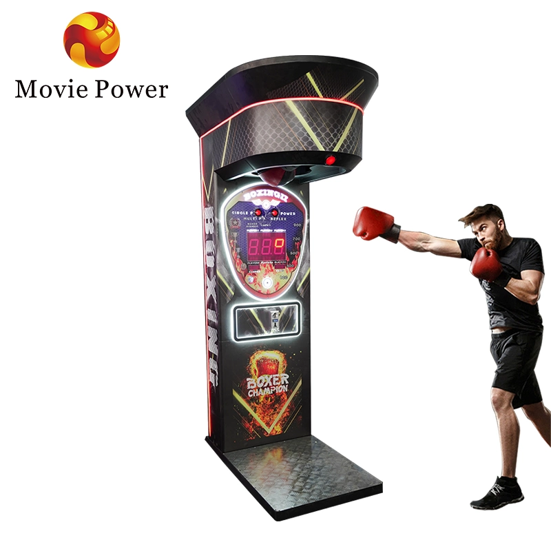 Boxe eletrónico Big Punch com parque de diversões personalizado e controlado por moedas Máquina de jogo