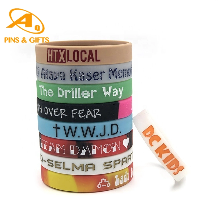 Custom Women Sports Rubber in The Dark Custom Magnetic Bracelet for Men Silicone Wristband