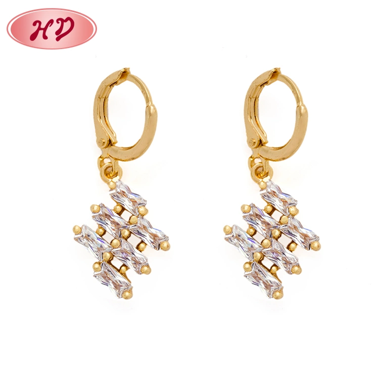 Fashion 18K Gold Plated Cubic Zirconia Costume Imitation Charm Jewelry Sets