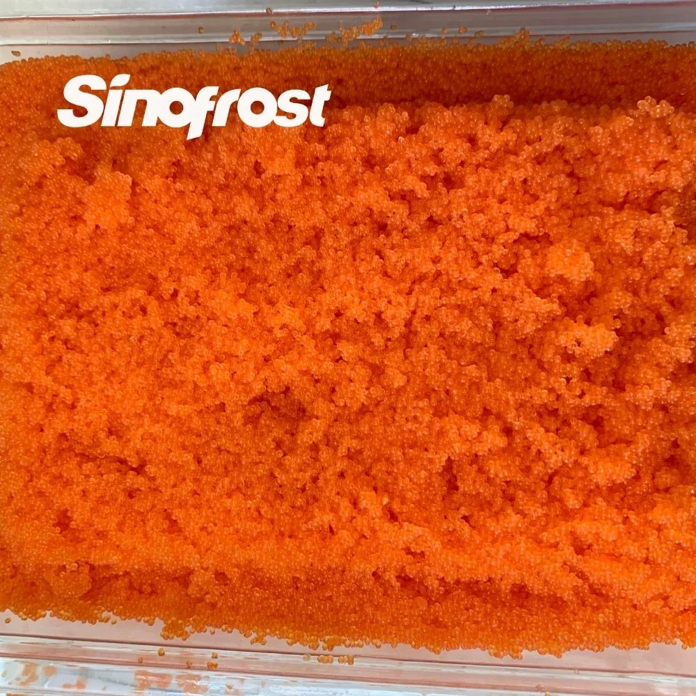 Japanische Lebensmittel Bulk Exporteur und Großhandel/Lieferant Lieferant von Read-to-Use Flavored Frozen Tobiko, Frozen Flying Fish Roe für Sushi, Rot / Orange / Grün / Schwarz / Gelb, Roe