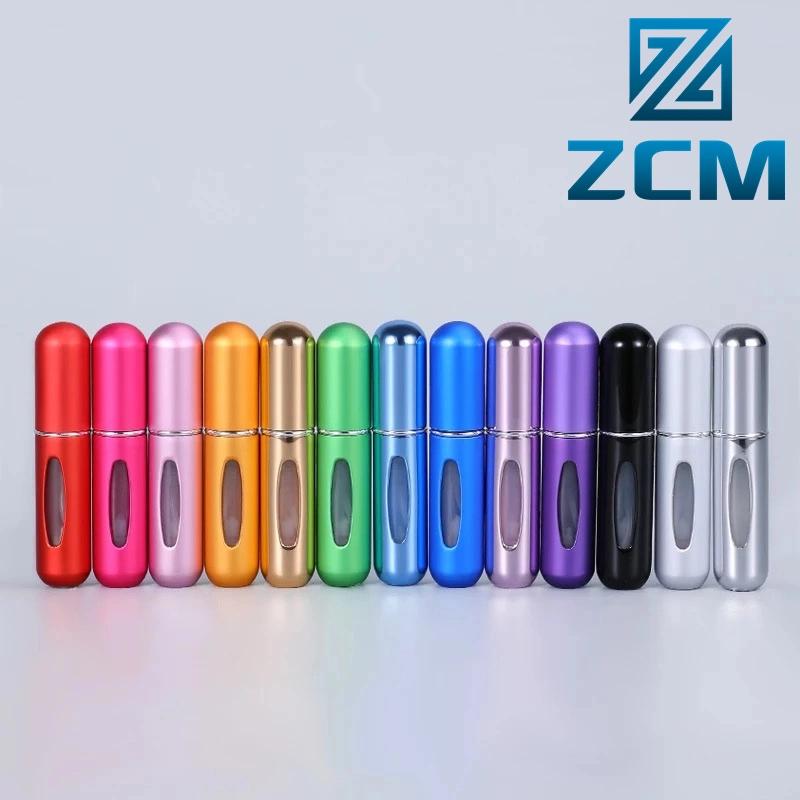 Custom CNC Turning Machined Colrful Mini Portable Refillable 5ml Perfume Spray Bottle Aluminum Atomizer Bottles