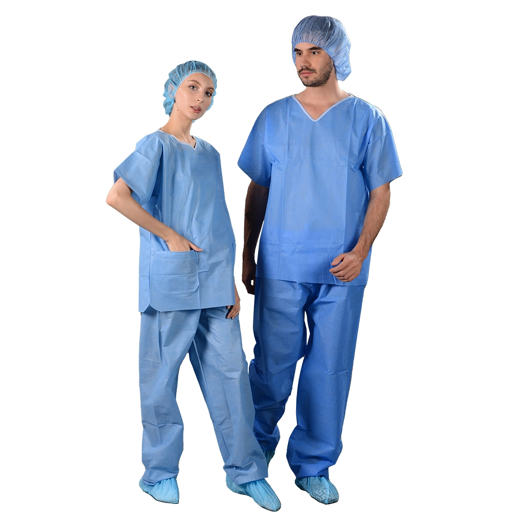 Disposabale Patient Pajamas, Hospital Uniform, Nonwoven Medical Surgical Scrub Suits