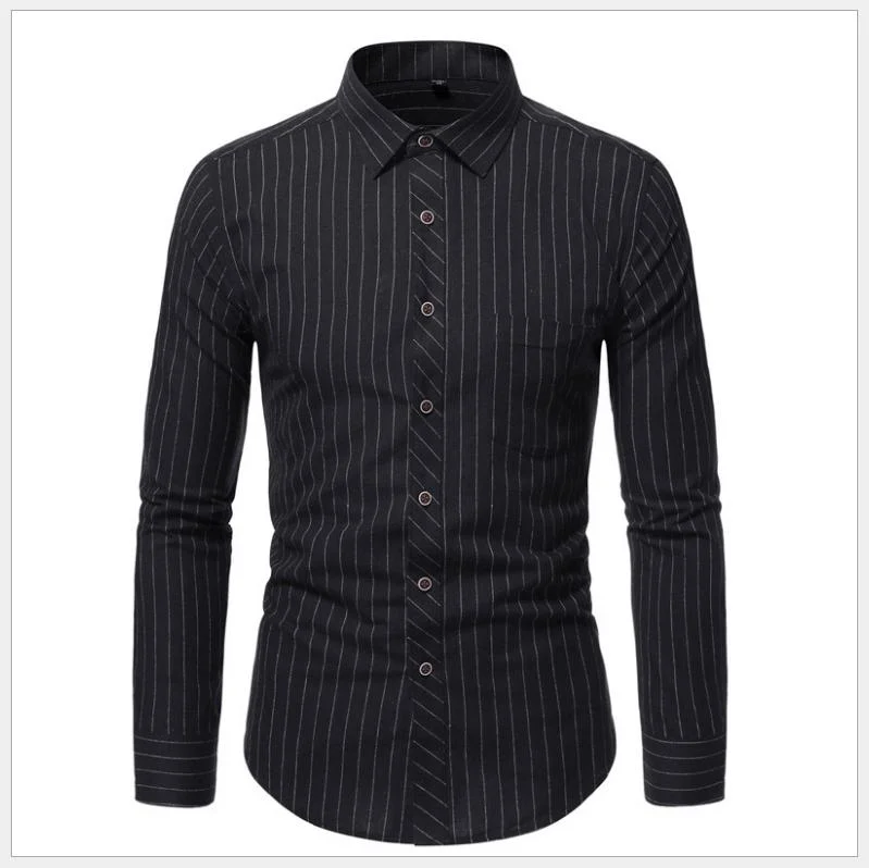 OEM Men's Formal Shirts Plus Size Striped Business Shirts Wholesale/Supplier in Stock