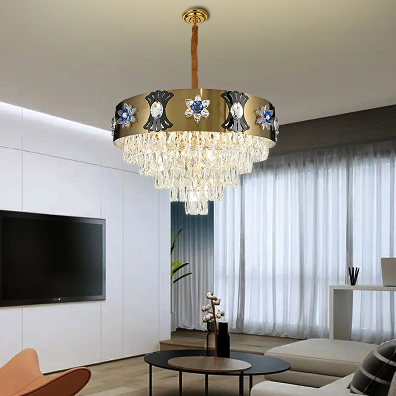 Living Room Kitchen Indoor Ceiling Hanging Modern Crystal Chandeliers Lamp Pendant Light