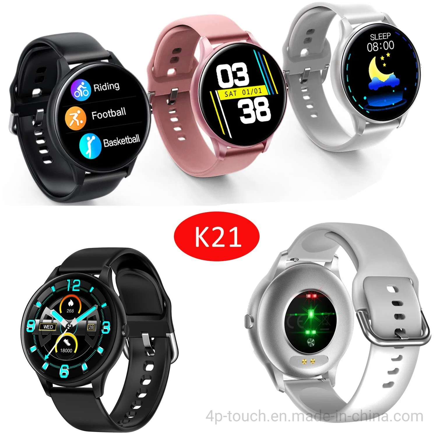 2022 New Arrival Body Temperature Waterproof Sport Bracelet Watch Fitness Band K21