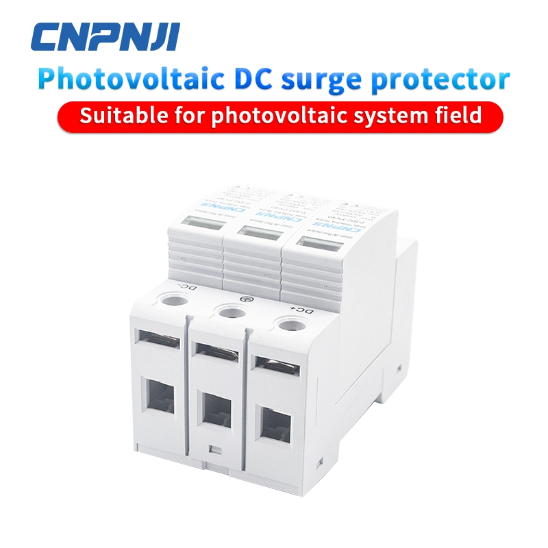 Cnpnji T2 1000V DC 20ka SPD Photovoltaic System Power Lightning Arrester Voltage Limiting Power Supply Surge Protector