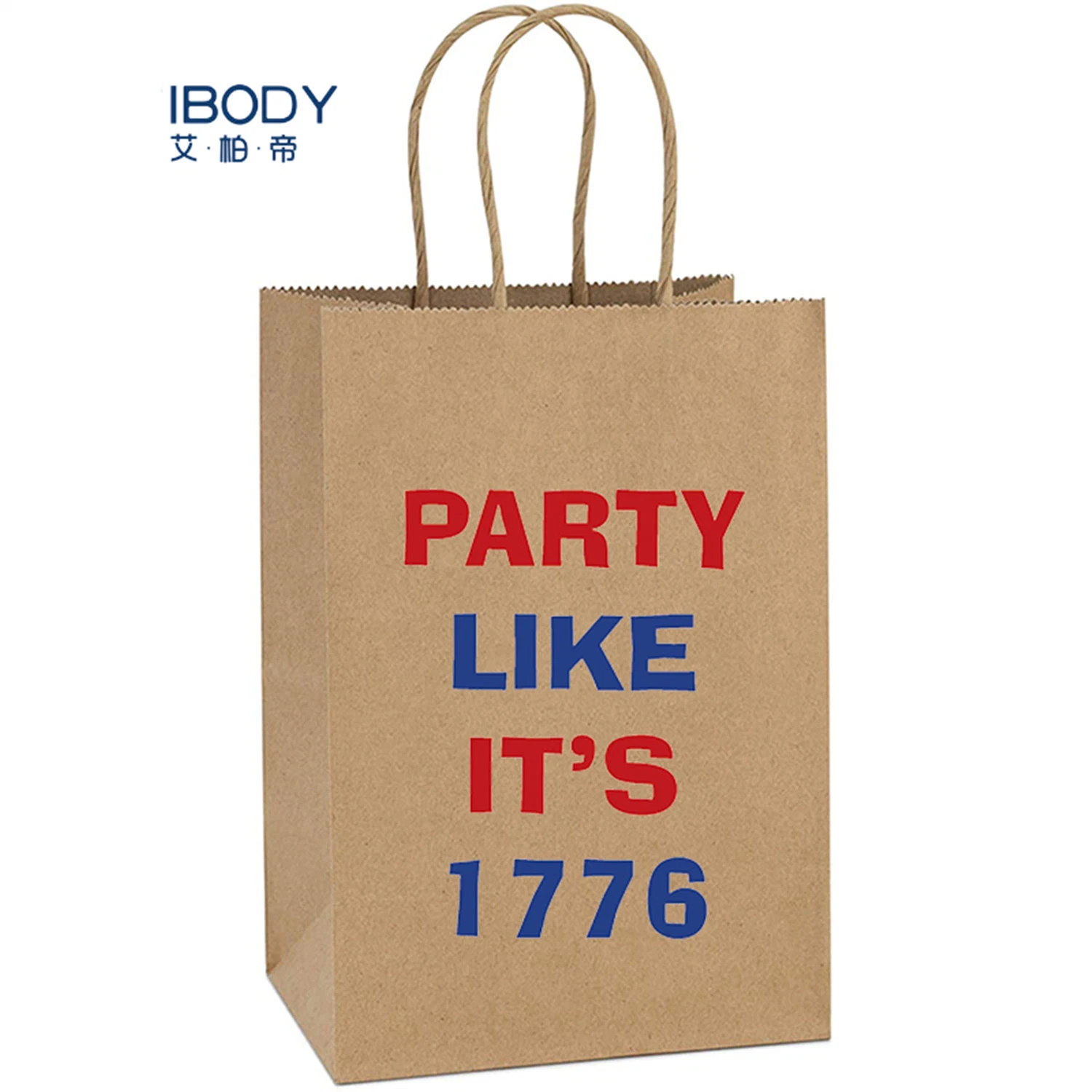Twisted Handle Promotion Packaging Brown Kraft Paper Bag Shopping Tote Bags