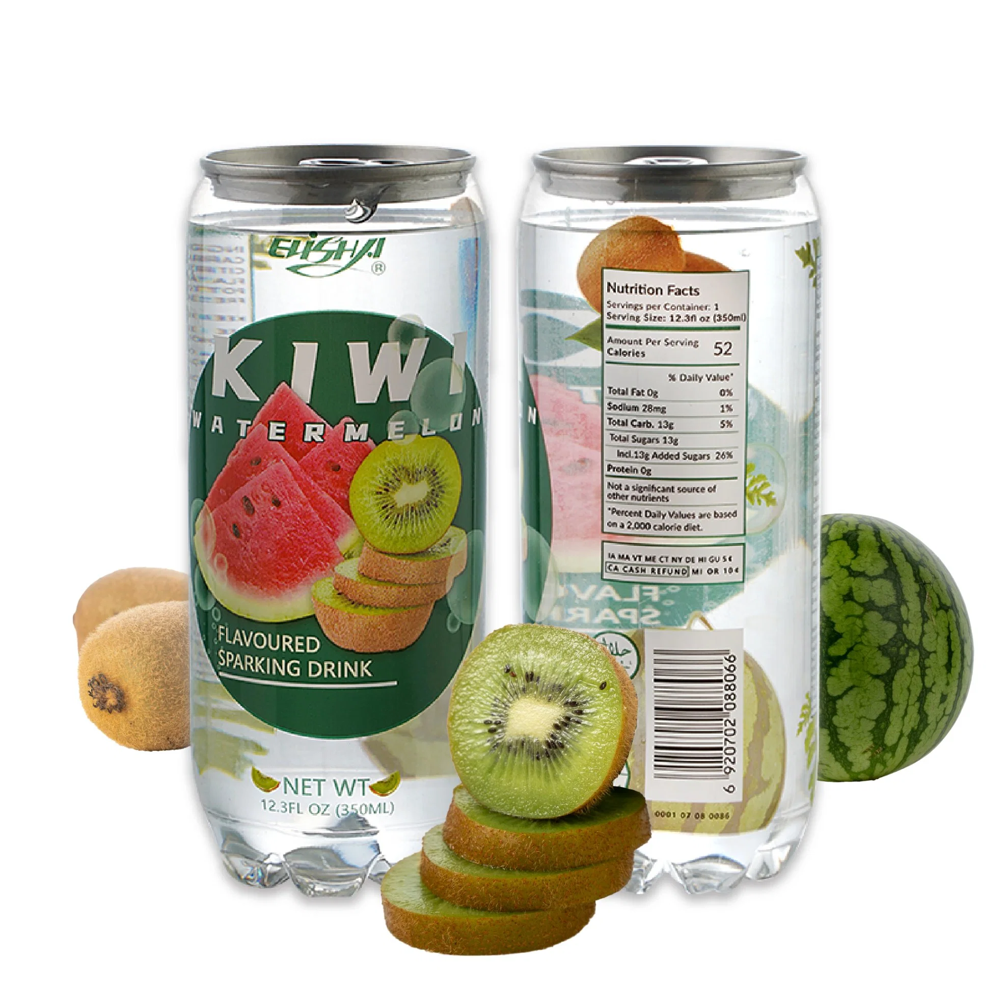 French Natural Sweet Private Label 350ml Kiwi Flavor Sparkling Water