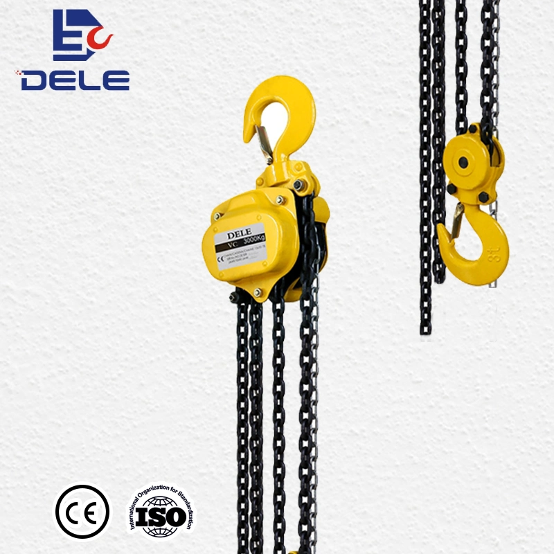 Deld VC 15t levage manuel chaîne Hoist roulement à billes bon Bloc de poulie de chaîne manuelle de qualité