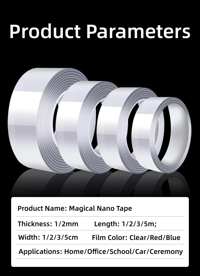 1mm*3cm*3m Double Sided Nano Tape, Heavy Duty Double Sided Adhesive Acrylic Tape, Clear Mounting Tape, Removable&Reusable Tape-Clear Nano Tape in Paper Box