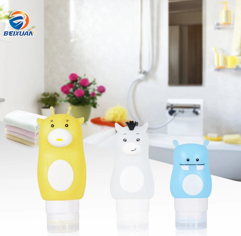 Travel Silicone Bottle Set Cute Cartoon Cosmetics Pressure Shampoo Shower Empty Bottle