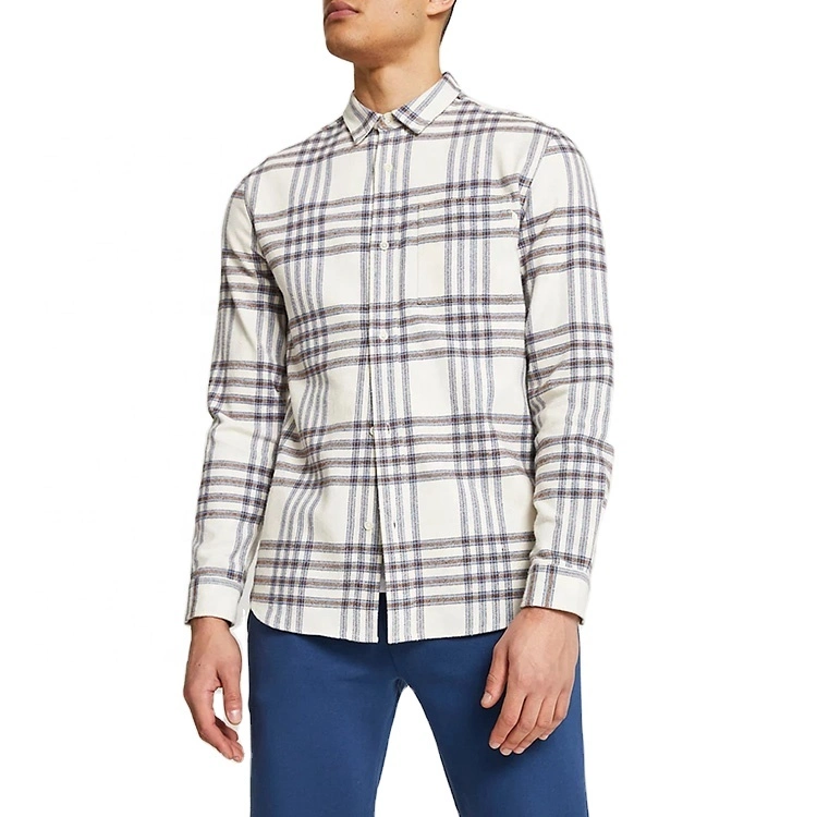 Plaid Shirt Slim Long-Sleeved Woven Men's Casual Business Shirt