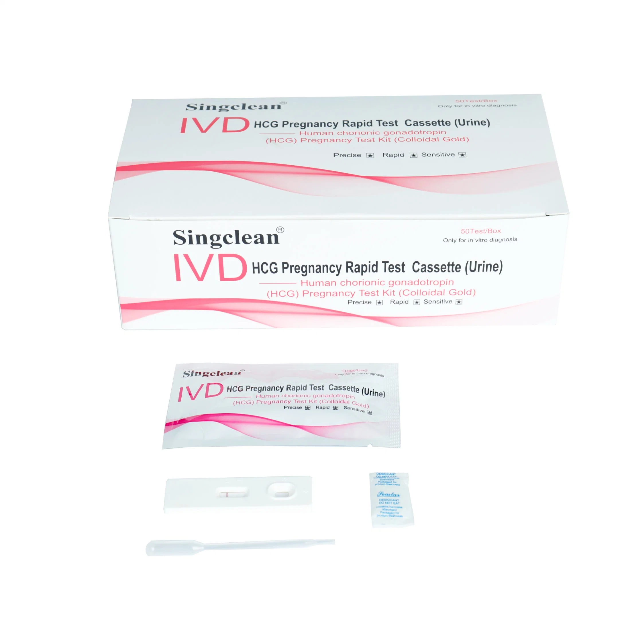 Preço de fábrica Atacado HCG Pregnancy Test Cassette Strip Midstream Pen/Home Kit de Teste HCG