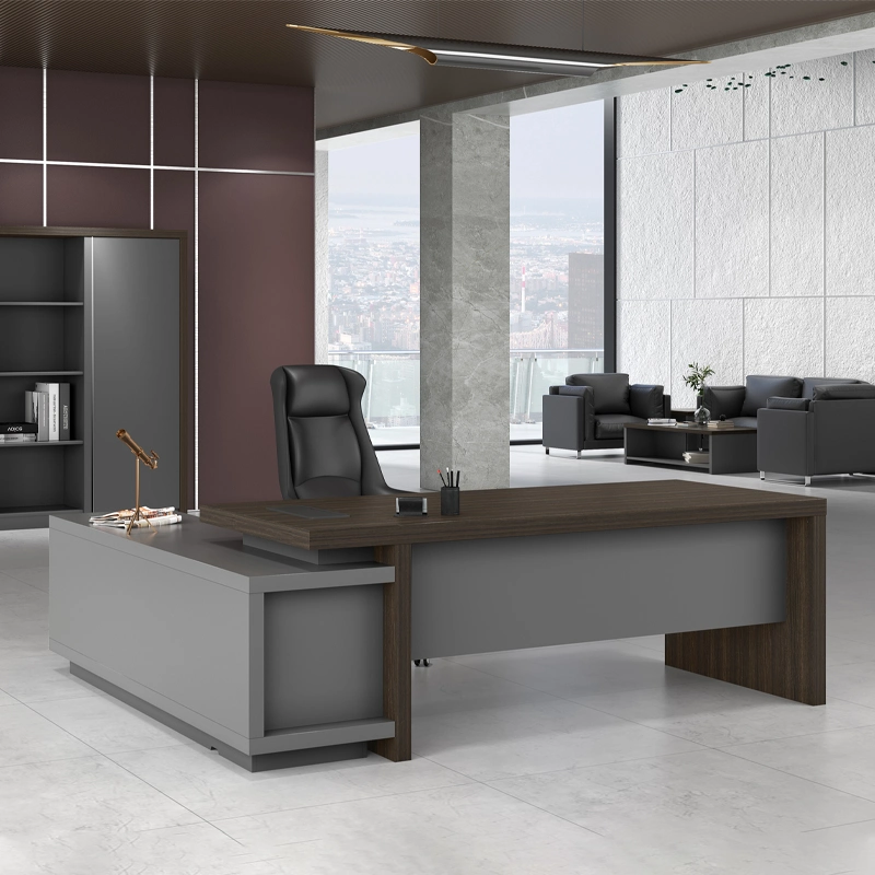 فوشان فاخر Melamine كمبيوتر Veneer Executive Wooden مكتب عصري طاولة أثاث المكاتب