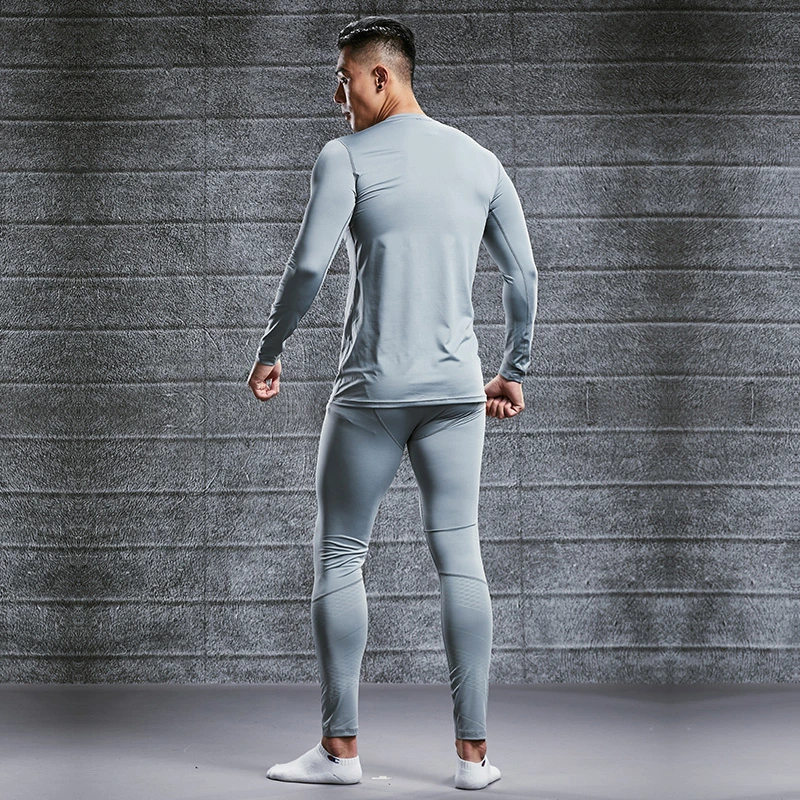 Ropa para hombre Trajes de atletismo Slim Fit Sport Shirt Leggings ajustados Conjunto de gimnasio Juego de trote para hombre conjunto de 2 piezas