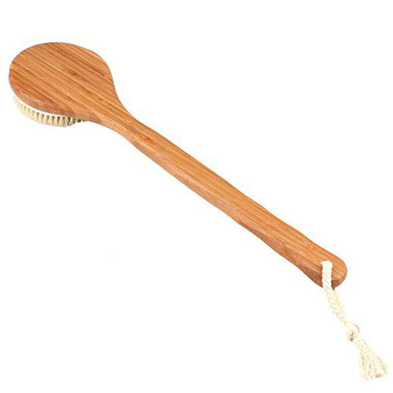 Long Handle Natural Bamboo Shower Bath for Body Cleaning