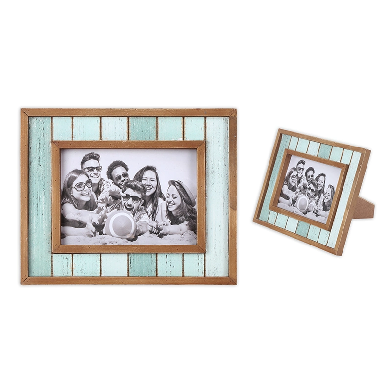 Holz rustikale Designs 5X7" Distressed Weiß Braun Holz Bild Foto Rahmen