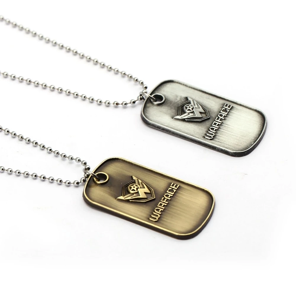 Promotional Price Hot Sale Warface Customized Antique Plated Pendant Name Tag