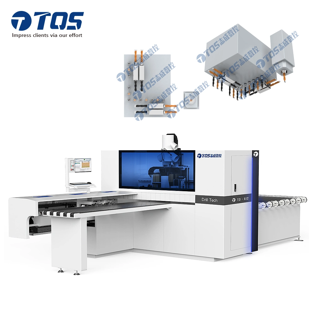 La carpintería seis lados del panel de cabina automática CNC máquina de perforación de barrenos aburrido