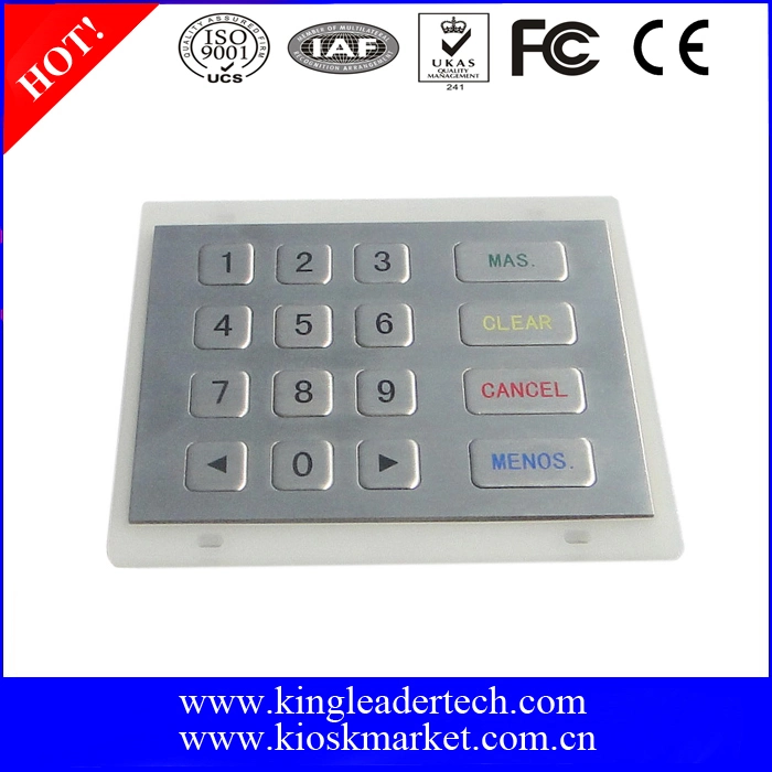 USB Interface Metal Kiosk Keypad 4X4 Matrix