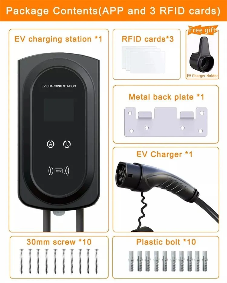 AC EV Charger Charging Station 32AMP AC New Energy Car Charger Pile 22kw EV Charger Credit Card