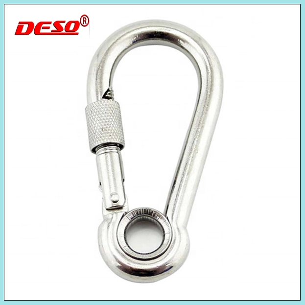 Spring Carabiner Steel Screw Snap Hook with Eye DIN5299 E