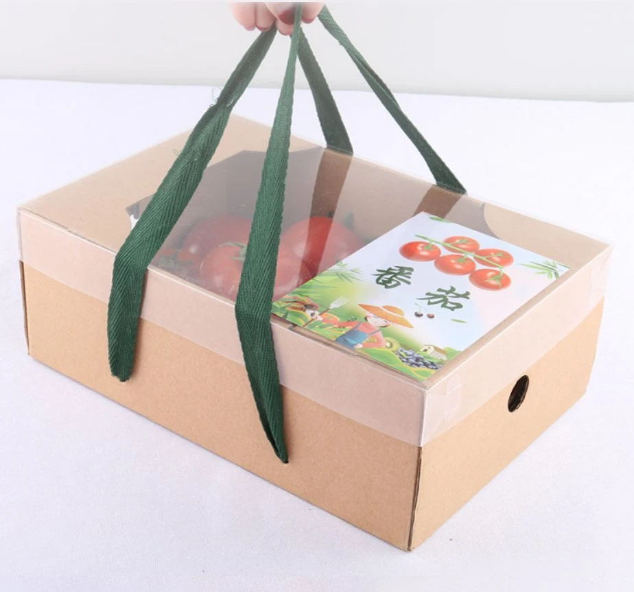 China Manufacturer Custom Logo Printed Recycled Corrugated Cardboard Paper Apple Citrus Orange Mango Grape Foldable Gift Packaging Carton Box with Clear Window