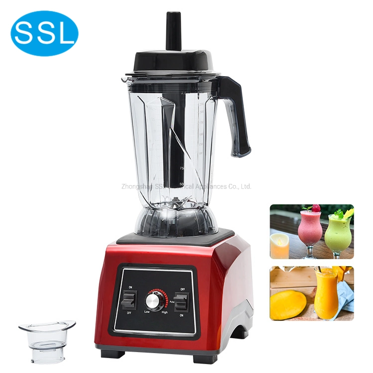 220V Commercial Blender Mixer Juicer with Large Not-Easy-to-Break Jug and Strong Blades for Smoothies Soybean Milk and Nut Fruits Juice