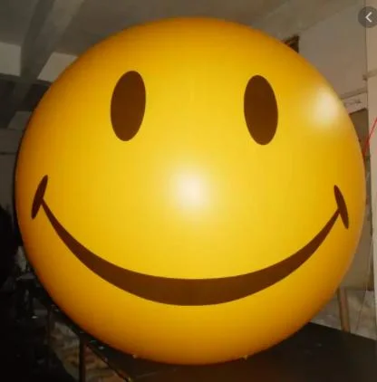 Boyi Yellow PVC Ball Smile Face Printing Custom Logo Natural PVC Balloon