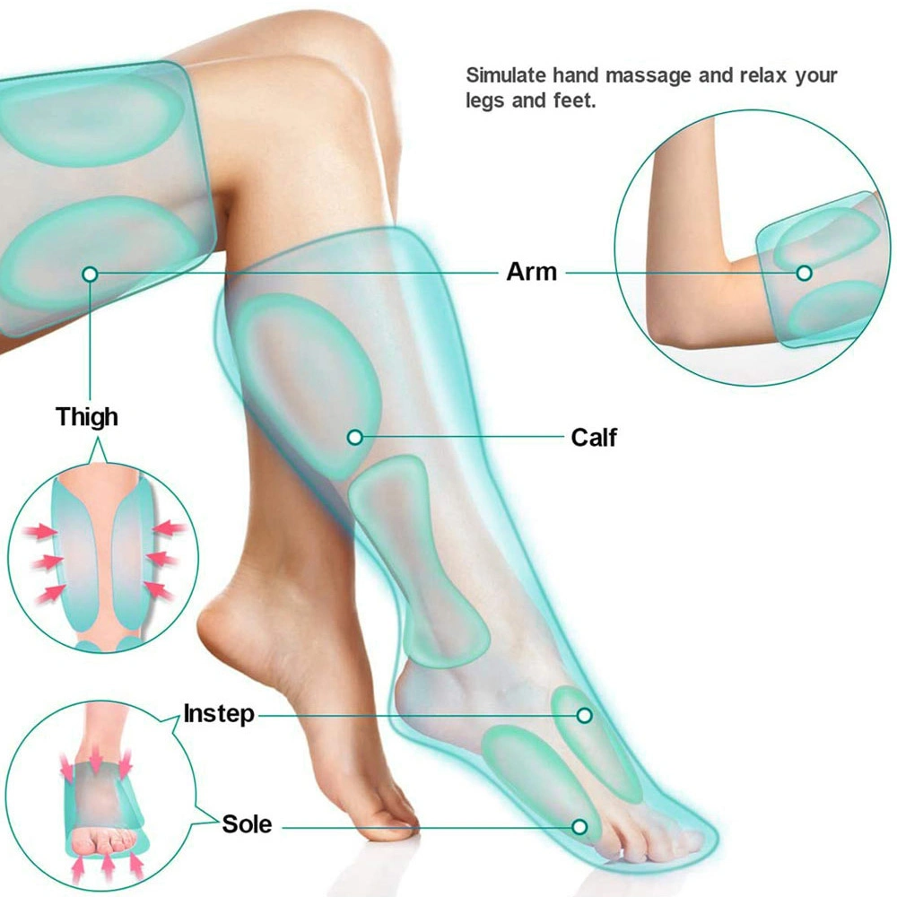 Drenaje linfático Masaje de presión de aire de la cámara de 8 aparatos de terapia