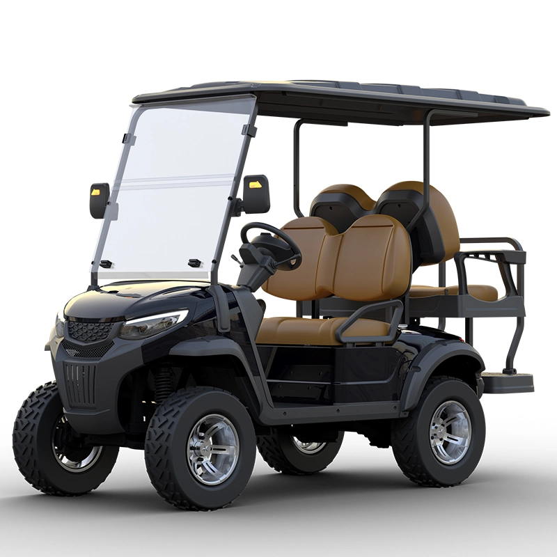 48/72V New Style M Modern Fashion 2023 Brand Design 4 Seat Sightseeing Bus Club Cart Electric Golf Buggy Hunting Cart with Black DOT