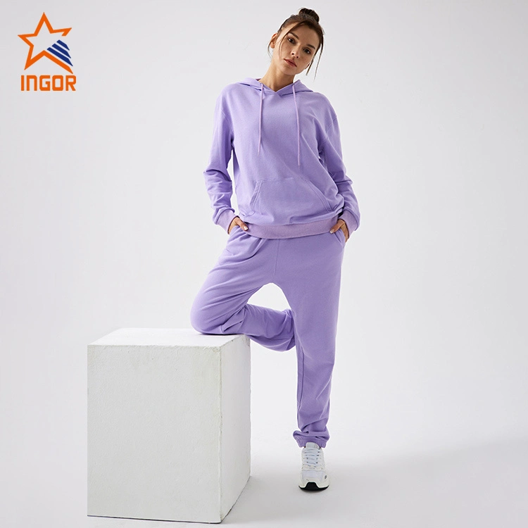 Ingor Sportswear Ethical Activewear Manufacturer Custom Unisex Hoodies & Over Size Jogger Pants Sets Gym Wear with 100% Organic Cotton