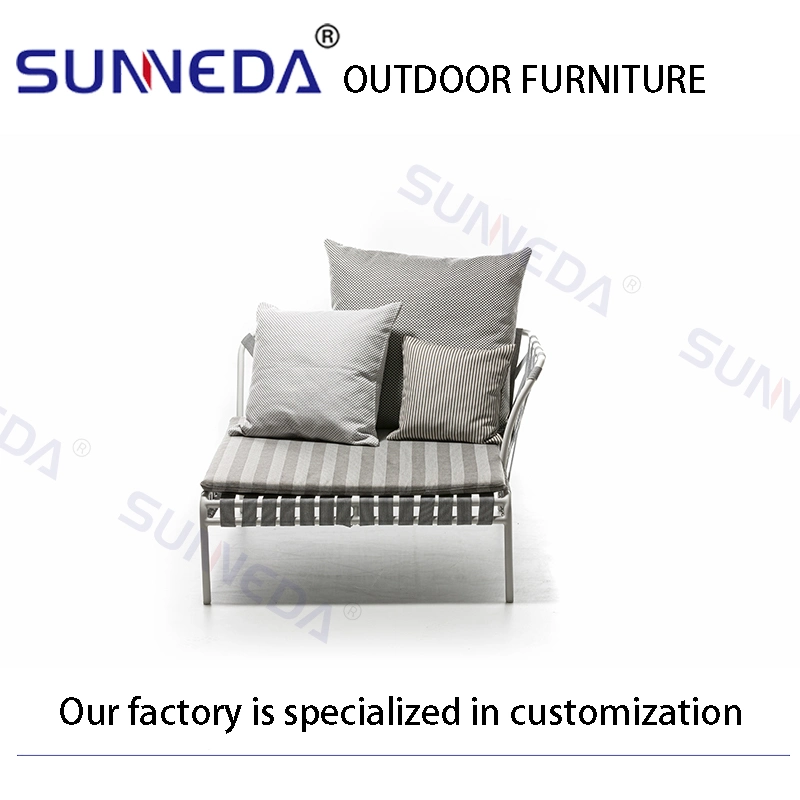 Aluminium Alloy Metal Cushion Bistro Studio Courtyard Outdoor Lounger Furniture