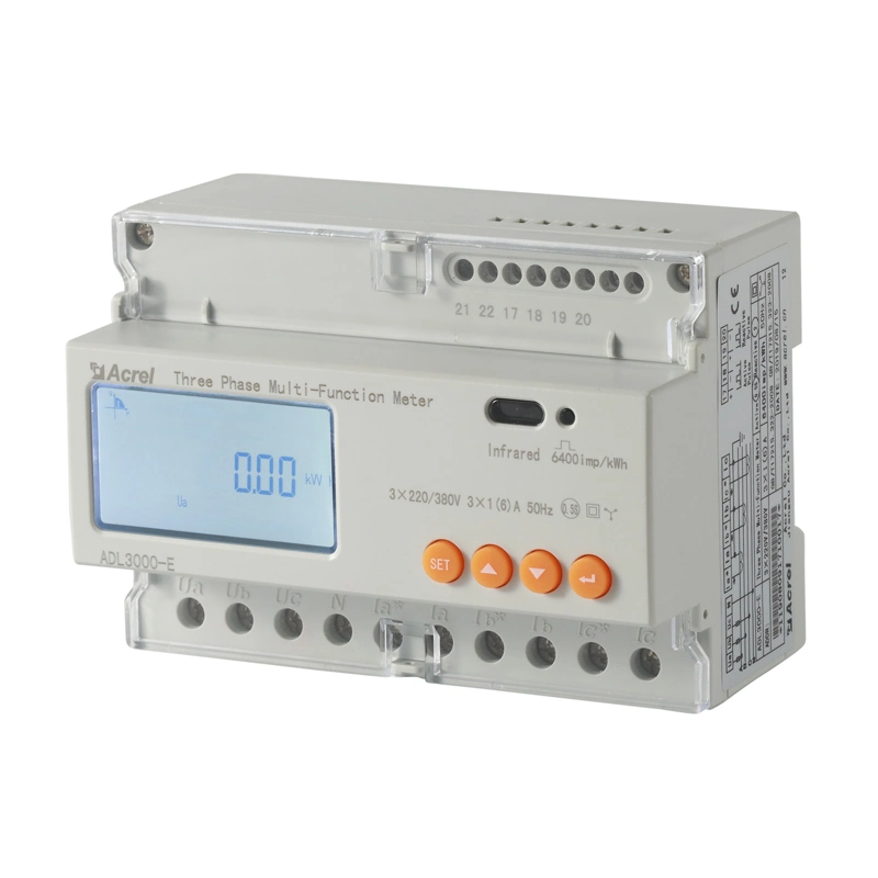 Medidor de hora de vatios para interiores multifunción Acrel Adl3000-E carril DIN digital KWh Energía Meter6