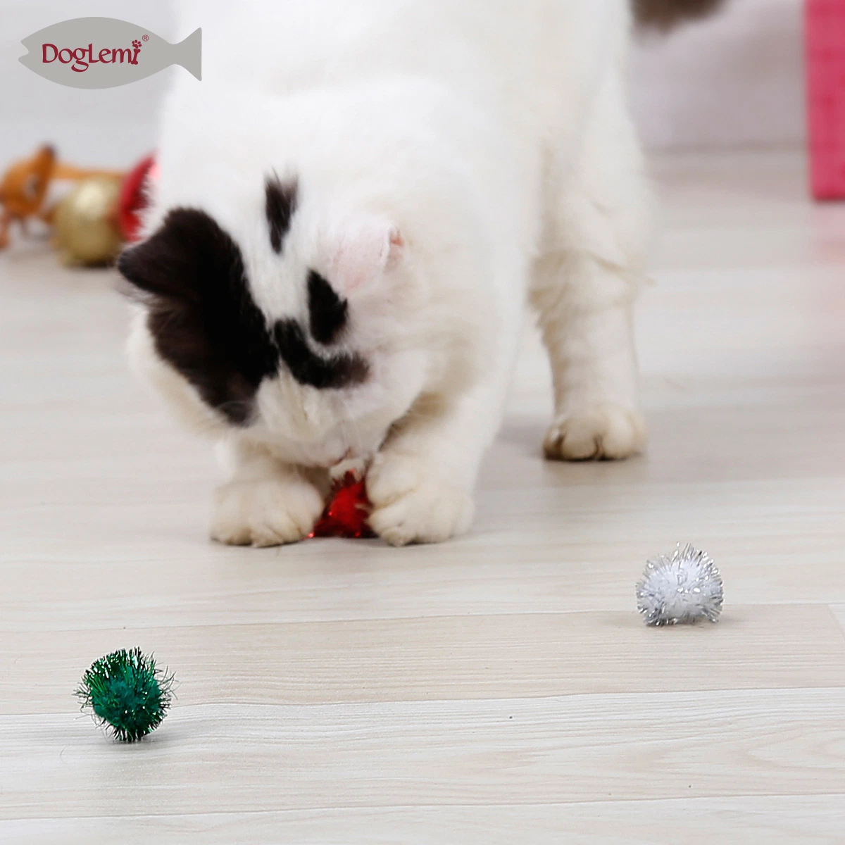 Christmas Ball Cat Toy (3 sets)