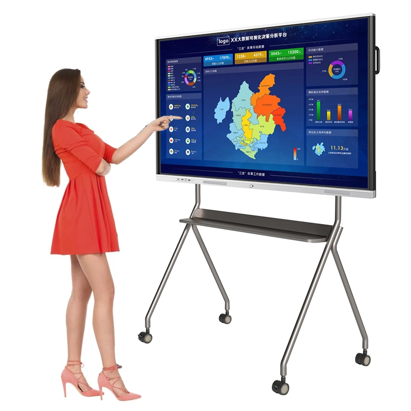 98 Inch Big Screen for Meeting Room, Teaching Interactive Whiteboard All in One LED Touch Screen Interactive Whiteboard