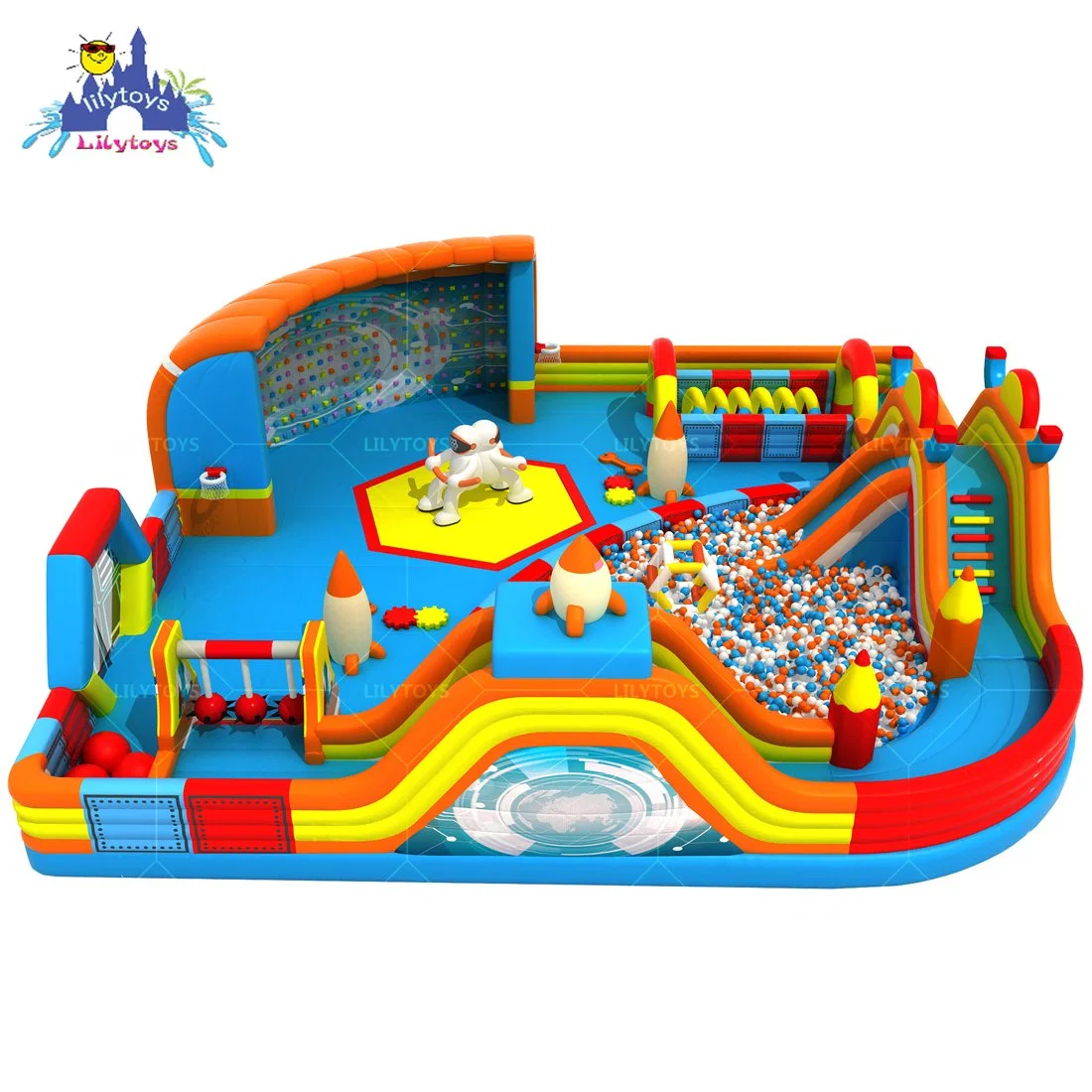 Science Castle Universe Spaceship Themed Fun City Bouncy Castle Inflatable China for Children