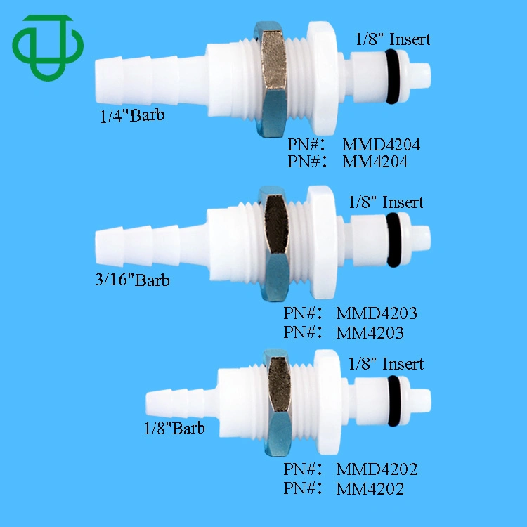 Biomedical 1/8" 3/16" 1/4" Hose Barb Valved in-Line Plastic Water Air Hose Quick Disconnect Tube Hose Couplings