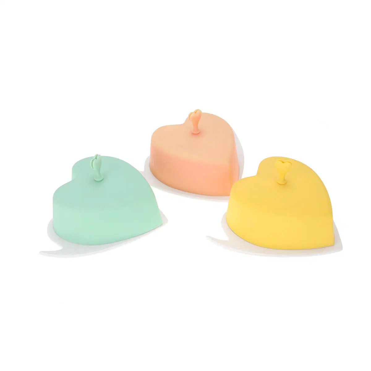 Dtk nouveau ménage le beurre en céramique plat beurre Heart-Shaped Boîte avec couvercle en silicone