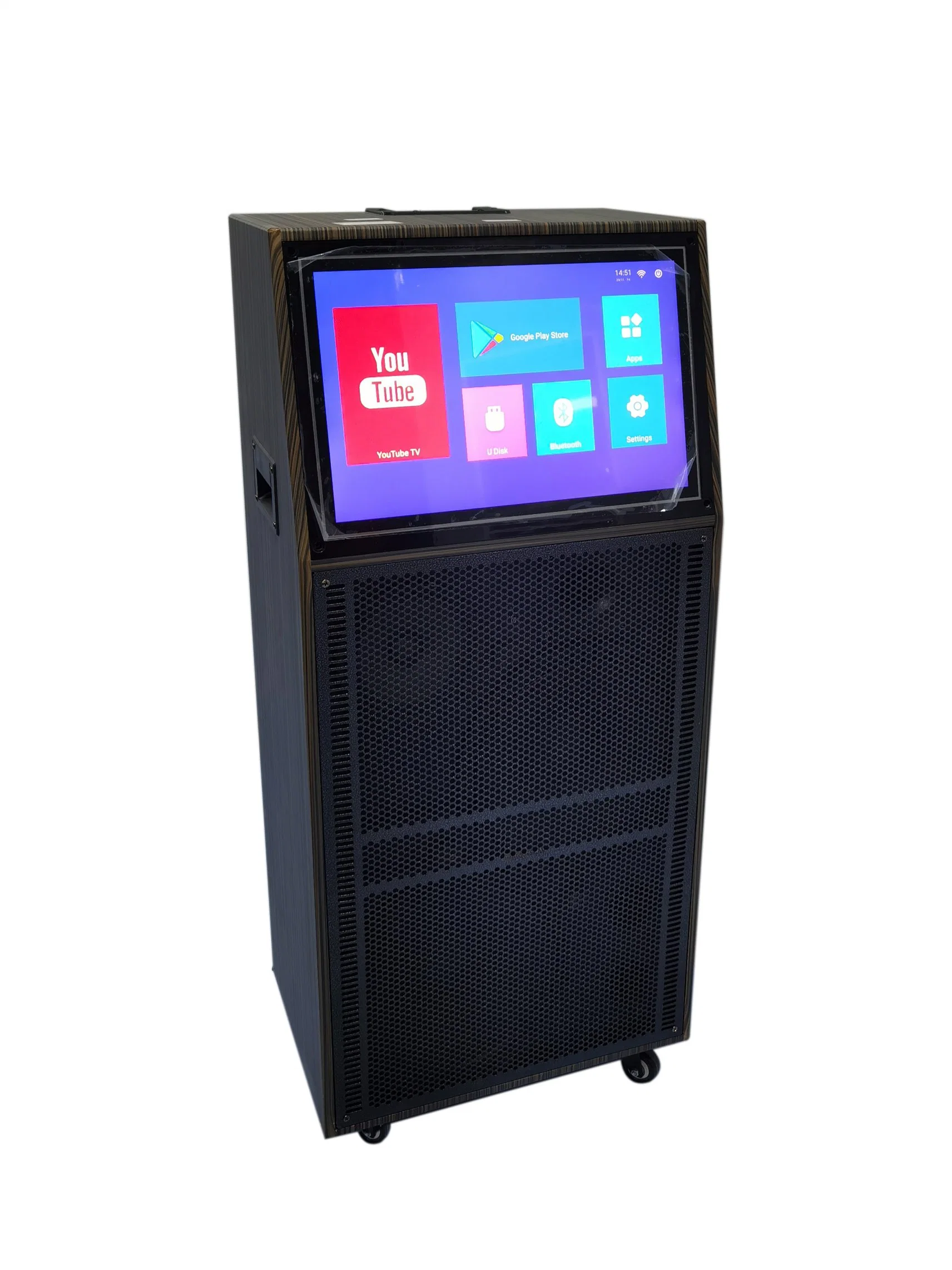 Professional Lautsprecher Tragbare kabellose Lautsprecher Holzschrank mit Touchscreen