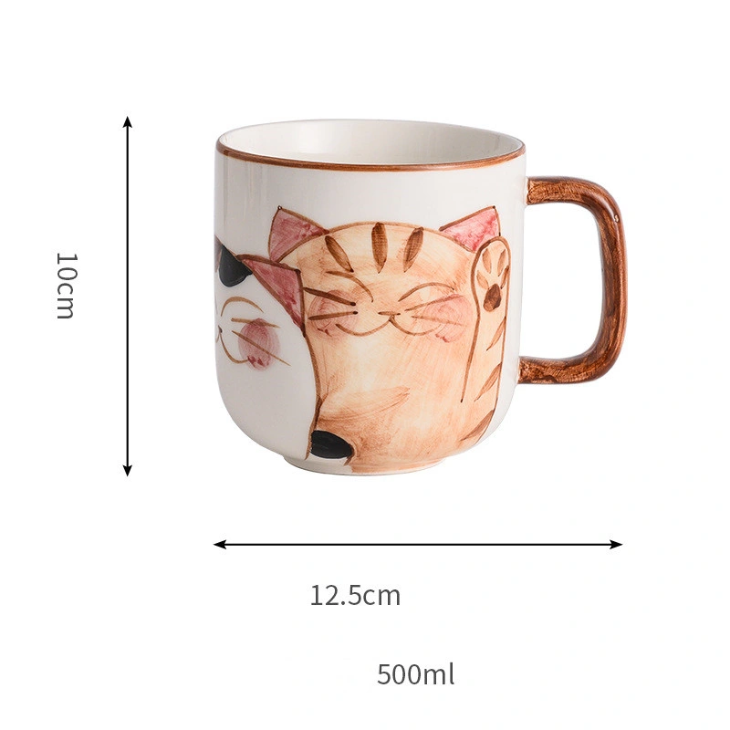 Directa de Fábrica Hand-Painted Flor de taza de café de cerámica taza de té El té de la taza con gran capacidad de la Oficina de cristal de taza de agua