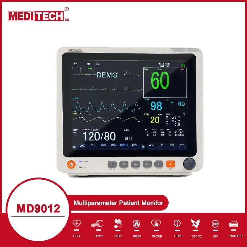 Precio barato 12 Pantalla TFT color de 6 parámetros de la ICU Monitor de Paciente del monitor de paciente el equipo de emergencia médica.