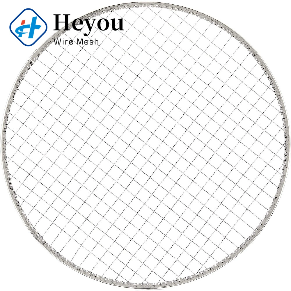 Barbecue Net 304 Stainless Steel Thickened and Thick Round Barbecue Net Piece Outdoor Barbecue Net Household Barbecue Net Piece